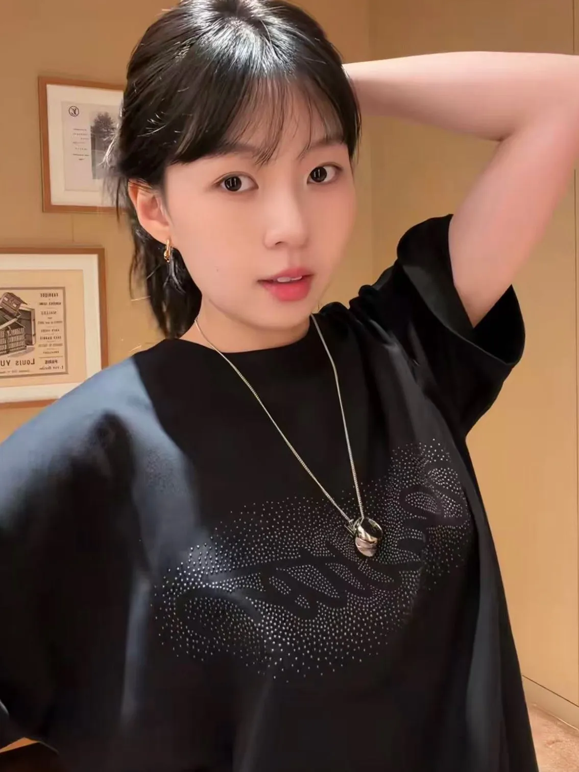 Louis Vuitton/Louis Vuitton Iron-On Letter Short Sleeve